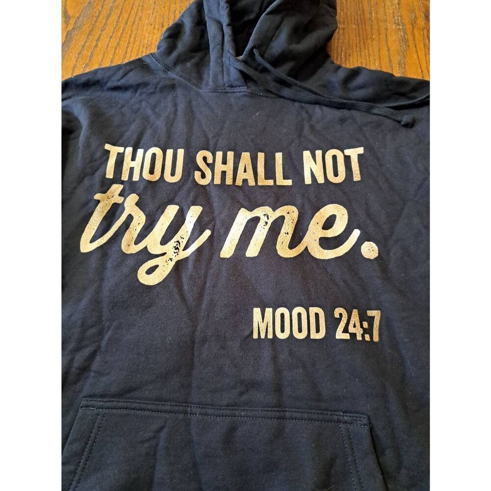 Unisex XL Thou Shall Not Try Me Pullover Long Sleeve Hoodie Sweatshirt - Picture 2 of 6